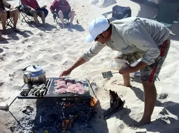 Cooking up a storm on the beach!