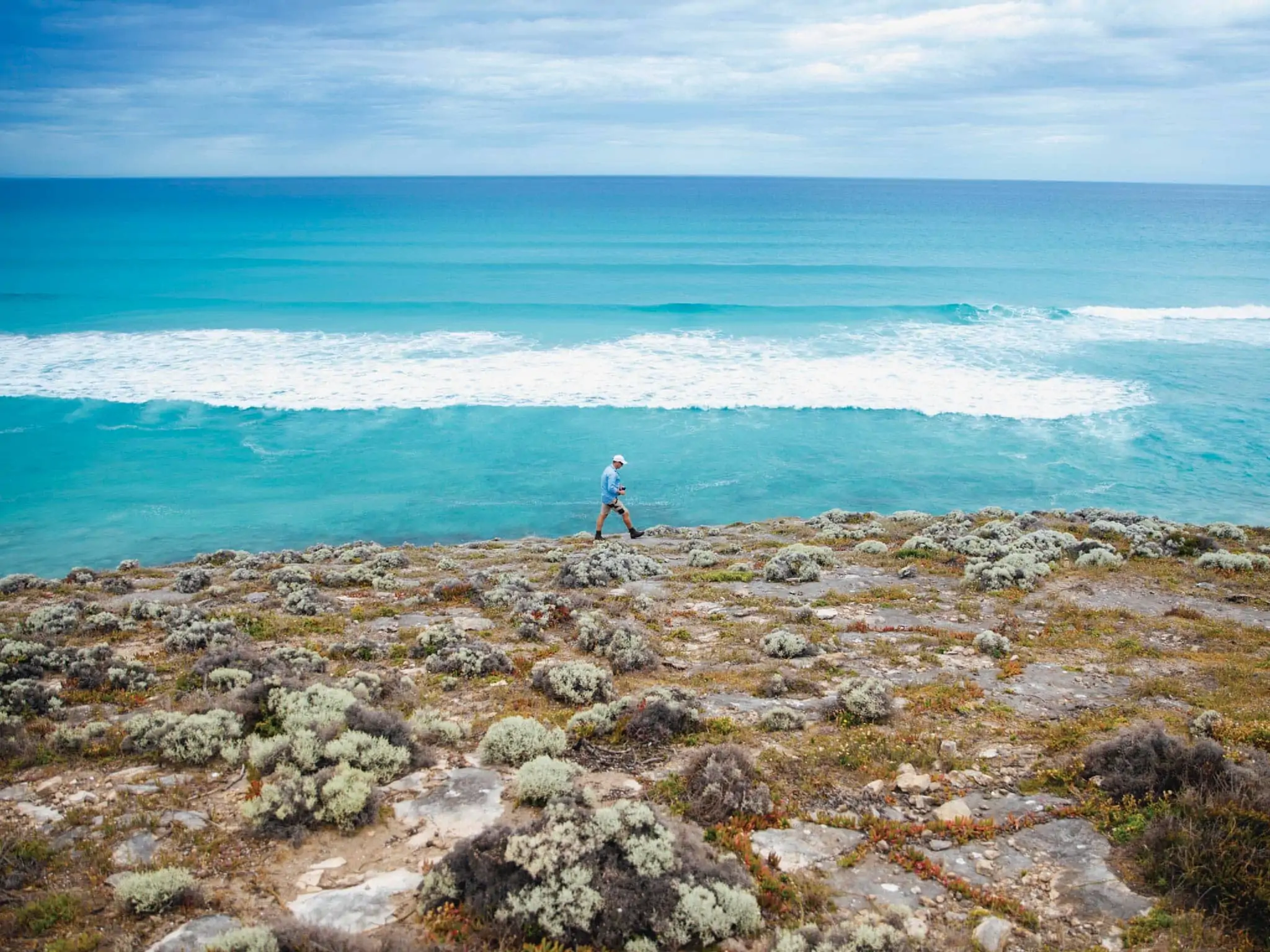 blue ocean cliff